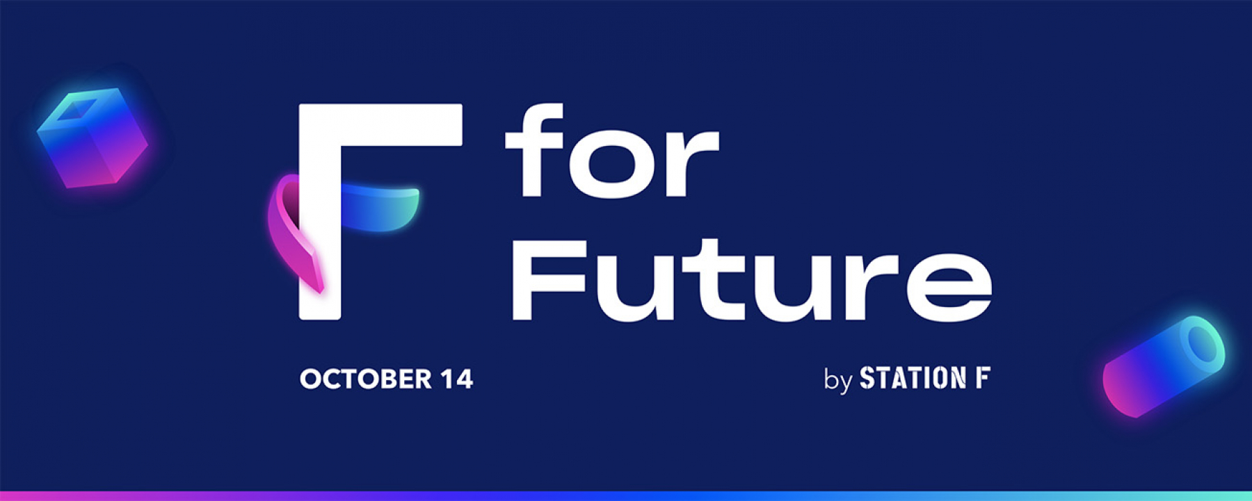 Visuel F for Future, un événement en ligne organisé par Station F.